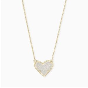 Ari Heart Pendant in Gold and Iridescent Drusy